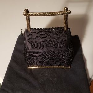 Josie Natori Black Sequin Clutch - Never Used!
